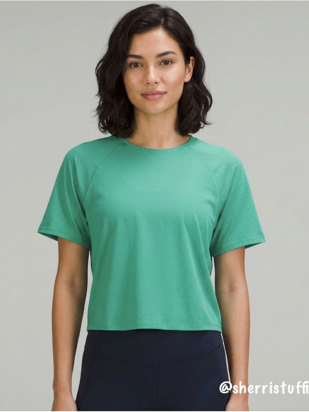 EXCELLENT Lululemon Fast And Free Race Length T-Shirt Green Short Sleeve Top 8 M